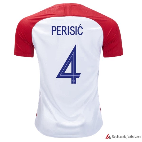 Camiseta Seleccion Croatia Primera equipación Perisic 2018 Rojo